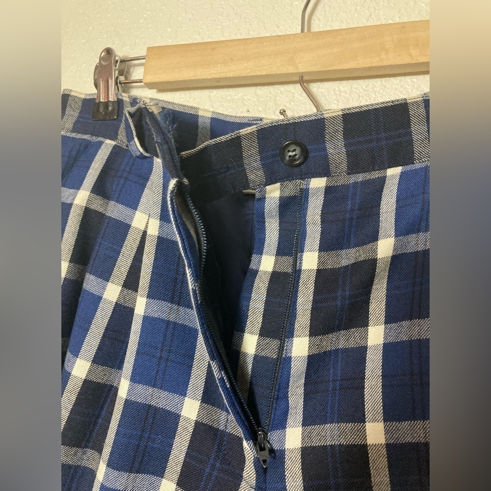 Vintage Talbots blue plaid 100% worsted wool short pants size 10 - Picture 5 of 8